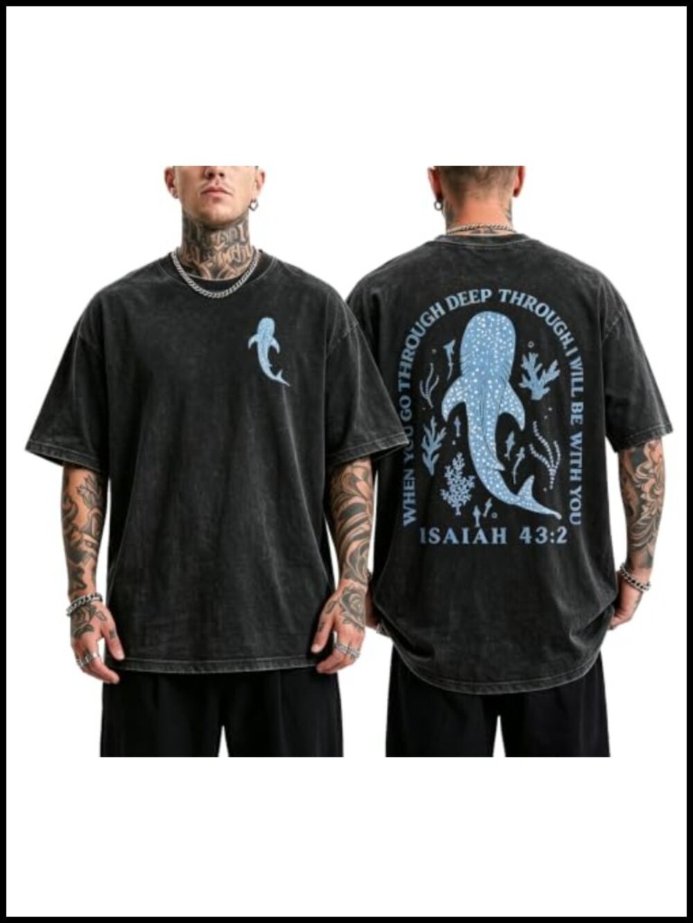 Men's Christian Graphic T-Shirt Oversized Cotton Crewneck Tee